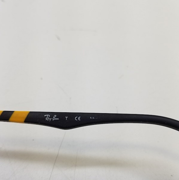 Ray Ban vintage glasses Eyeglasses yellow stripes black Frames and hard red case - Picture 9 of 9